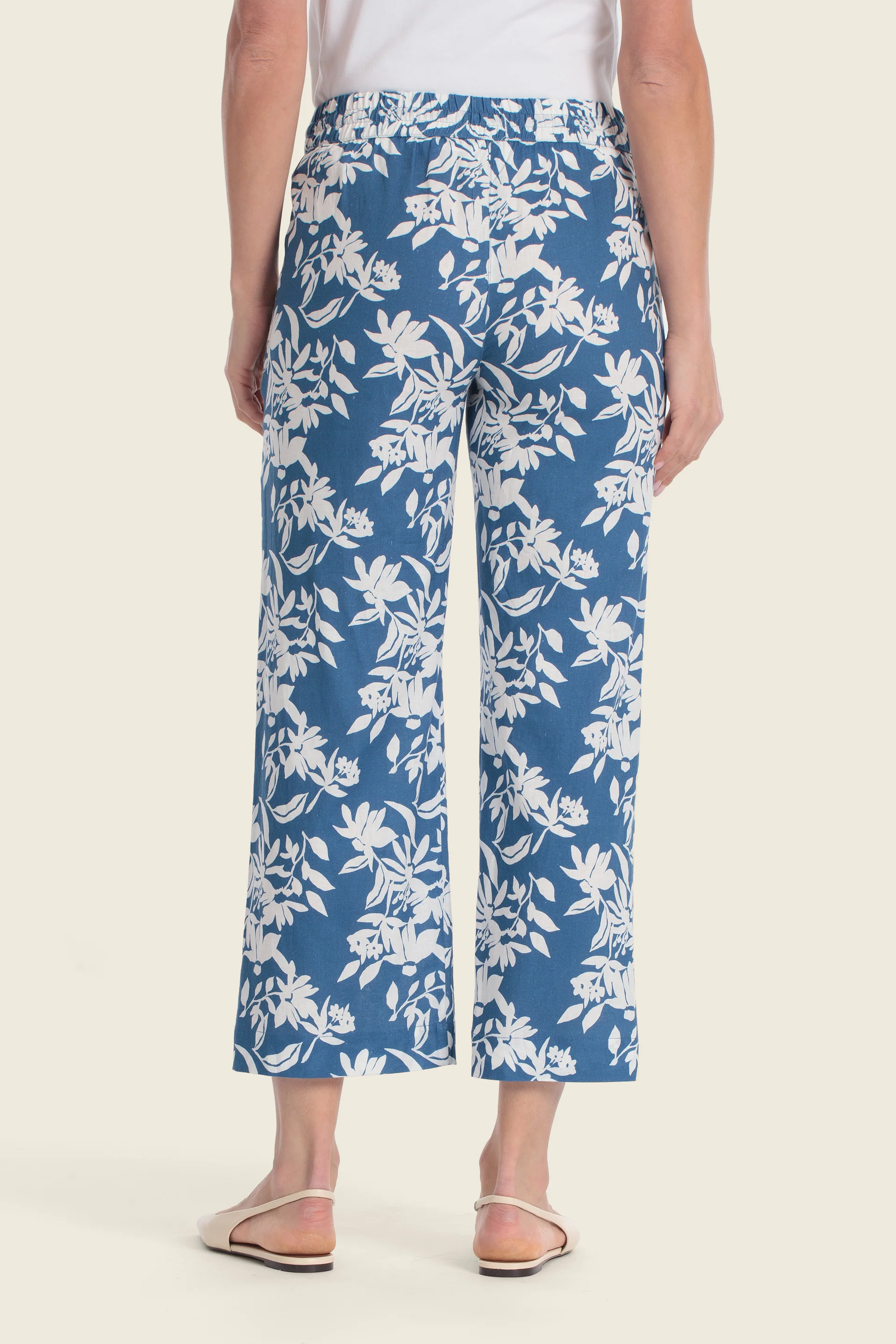 Bedruckte Culotte-Hose mit elastischem Bund