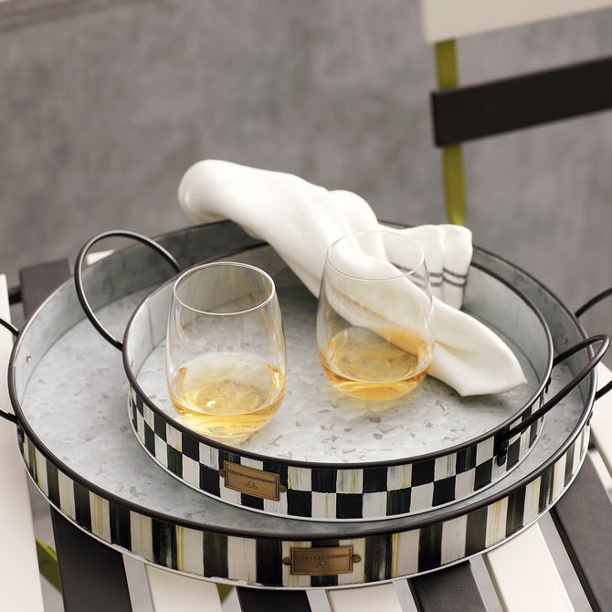 Spectator Galvanized Serving Trays, Set of 2