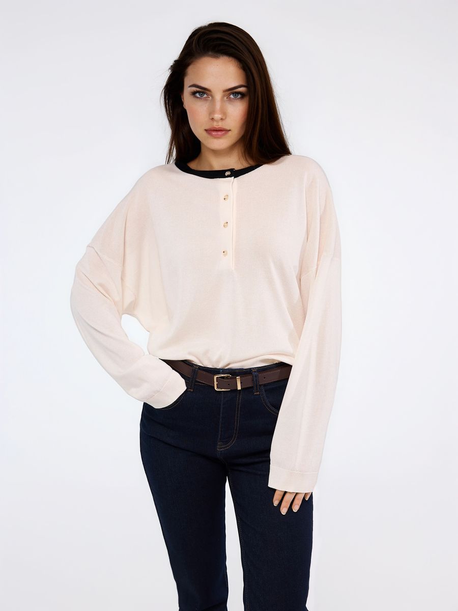 Sweter w zielone paski