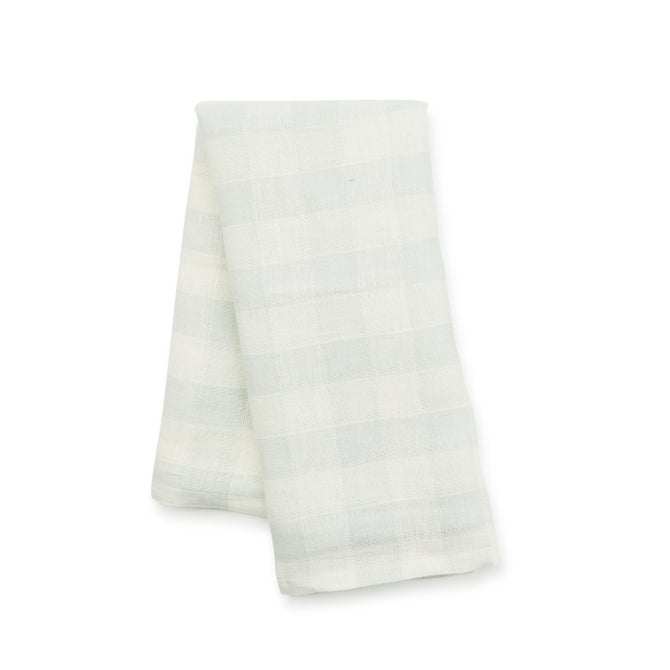 Grey Check Linen Dish Towel