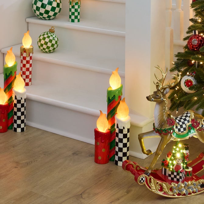 Cozy Christmas Illuminated Melting Candle Cluster