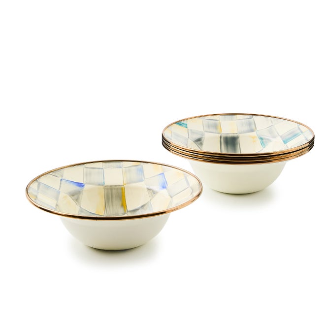 Sterling Check Breakfast Bowls, Set of 4