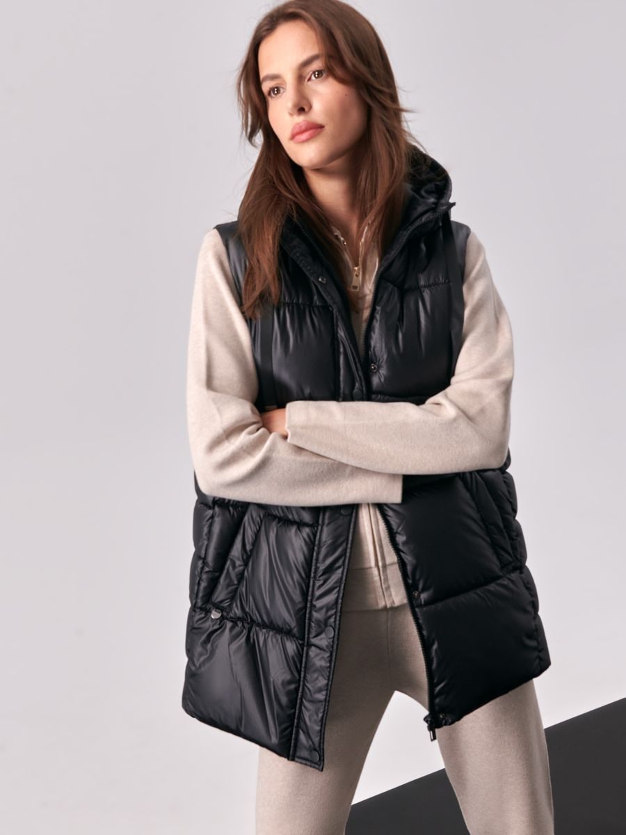 Pikowana kremowa kamizelka