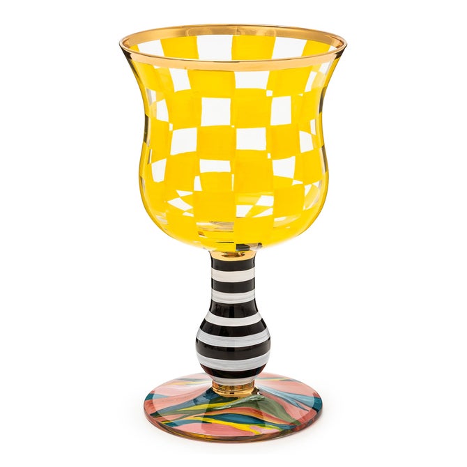 Carnival Yellow Wine Glass