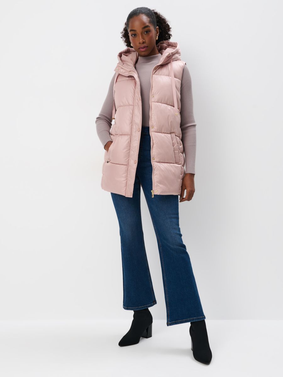 Pikowana kremowa kamizelka