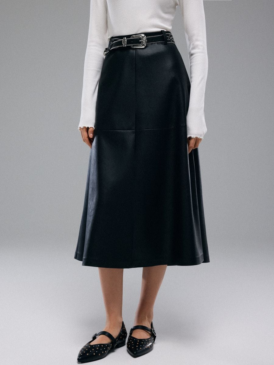 Spódnica midi o kroju litery A