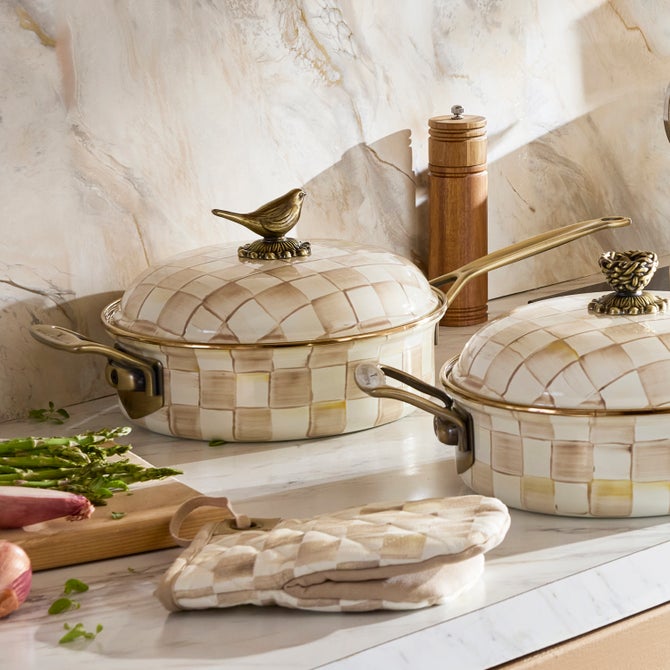 Mocha Check 3 Qt. Saute Pan