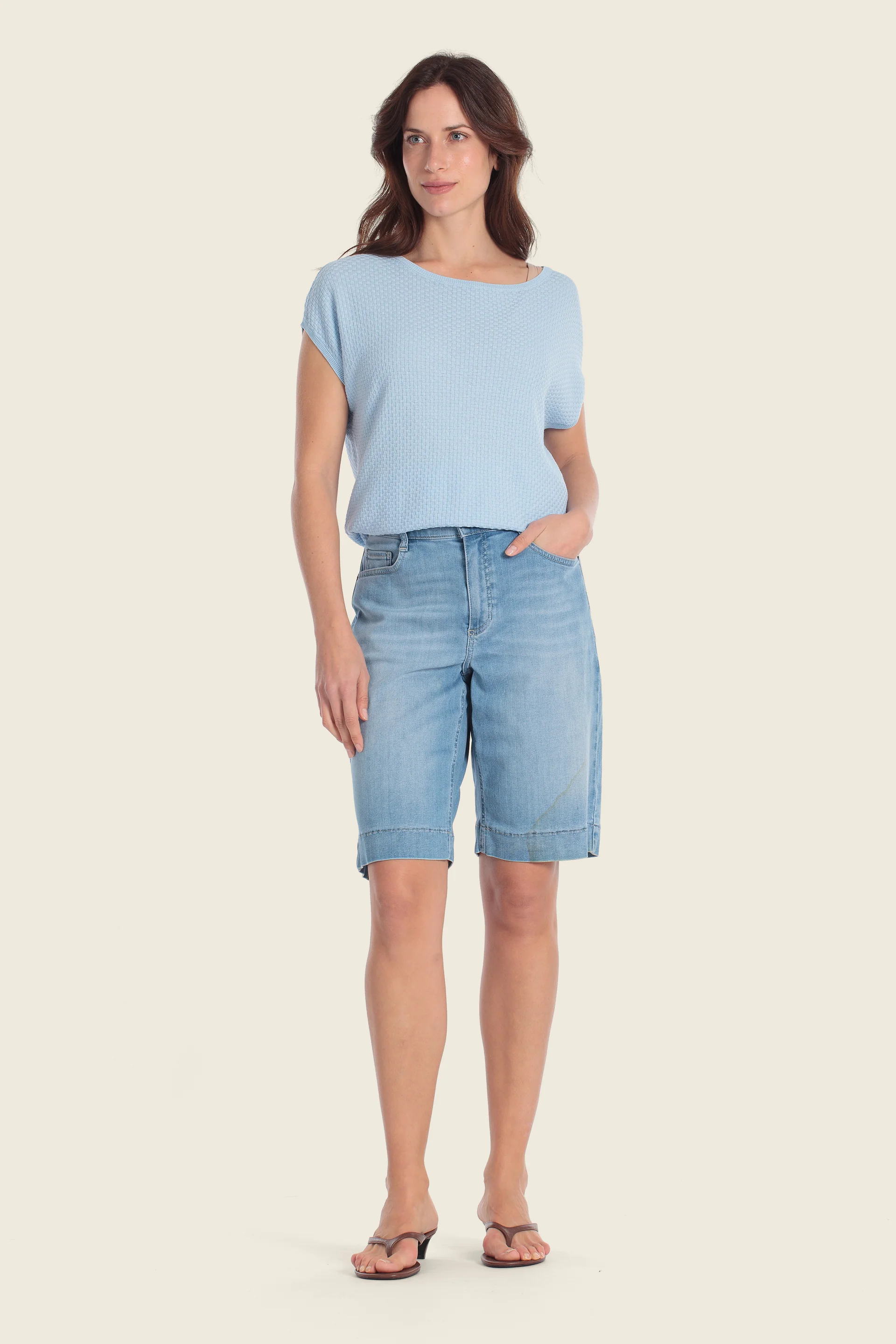 Jeansshorts mit weicher Oberfläche