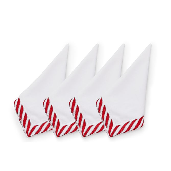 Peppermint White Napkin, Set of 4