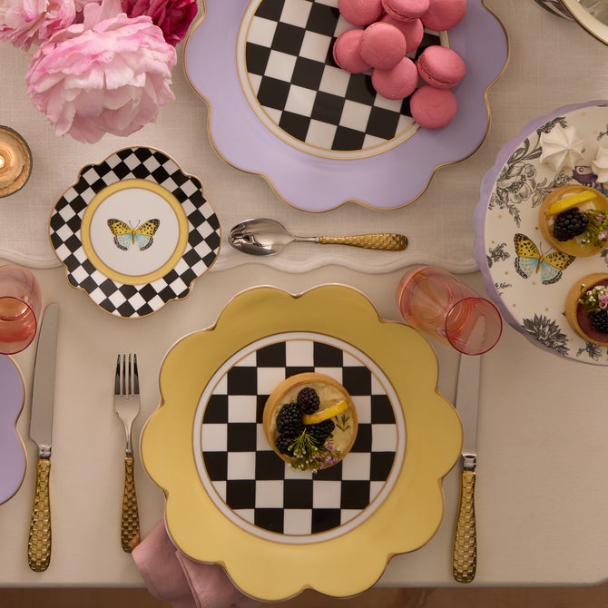 Butterfly Toile Buttercream Dinner Plate