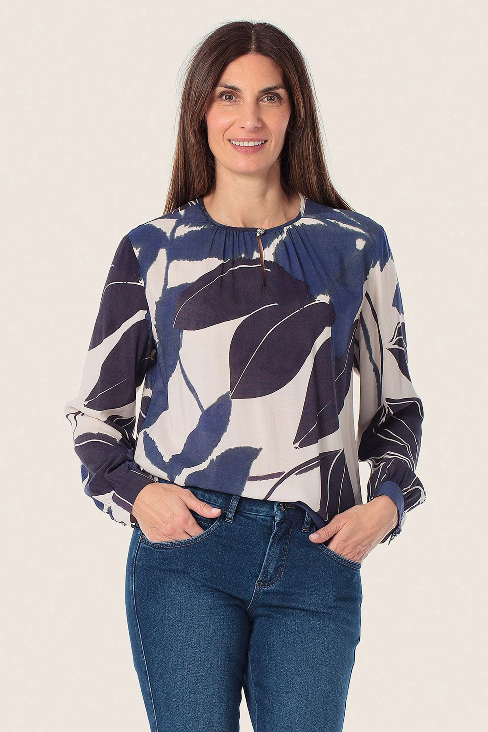 Bluse mit botanischem Print