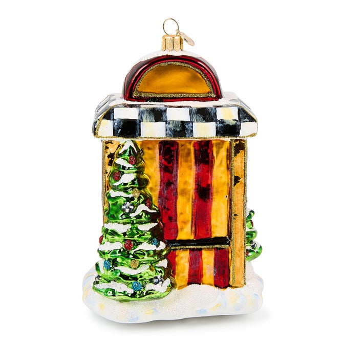 Santa's Toy Store Glass Ornament