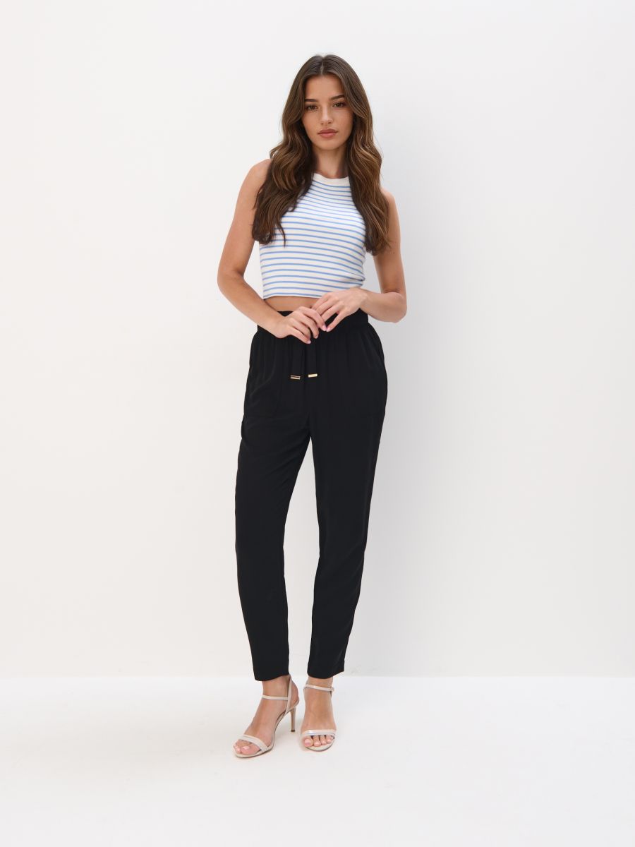 Spodnie paperbag w panterkę