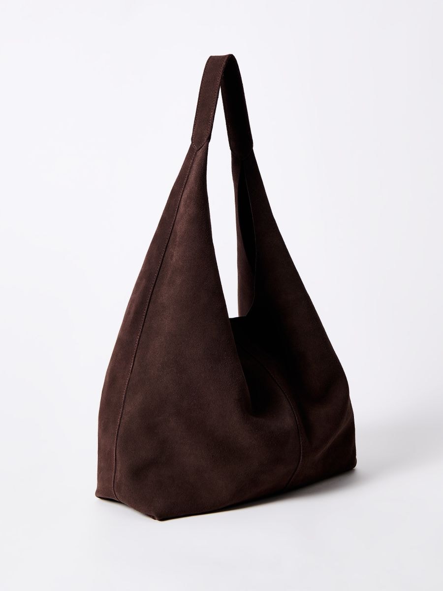 Skórzana ciemnobrązowa torebka