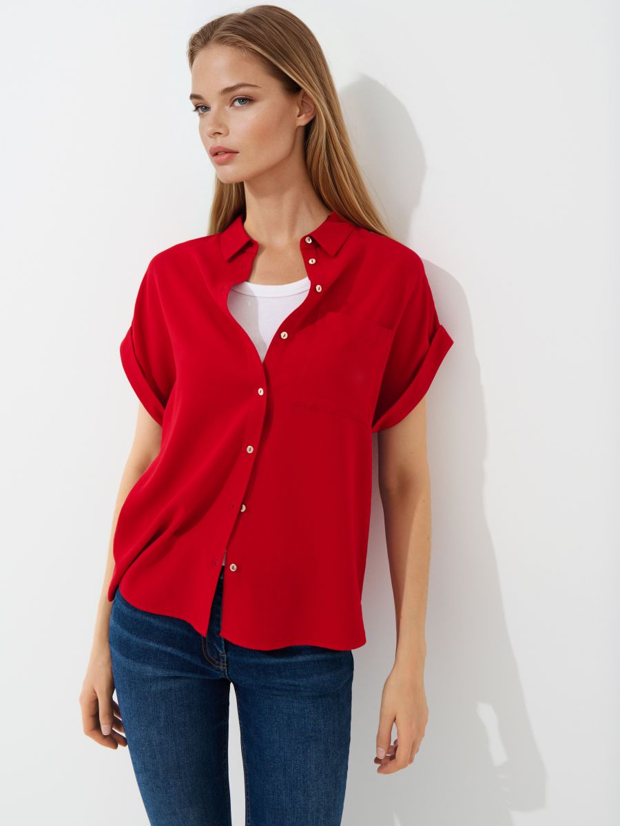 Wzorzysta koszula z wiskozy