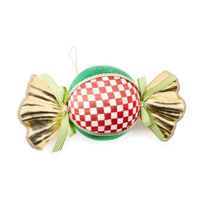 Check It Out Red Check Candy Fabric Ornament
