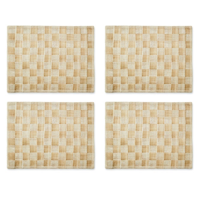 Flax Sinamay Placemats, Set of 4