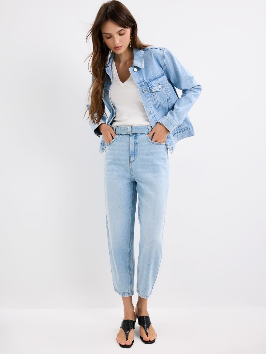 Jeansy balloon z paskiem