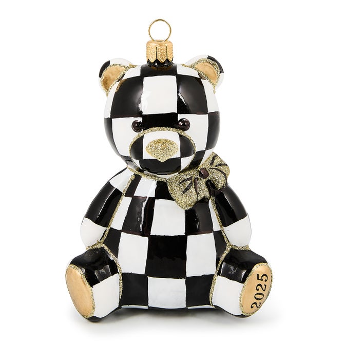 2025 Courtly Bear Glass Ornament