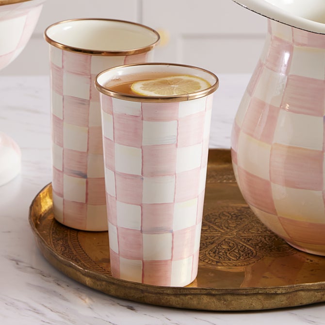 Check Enamel Tumbler