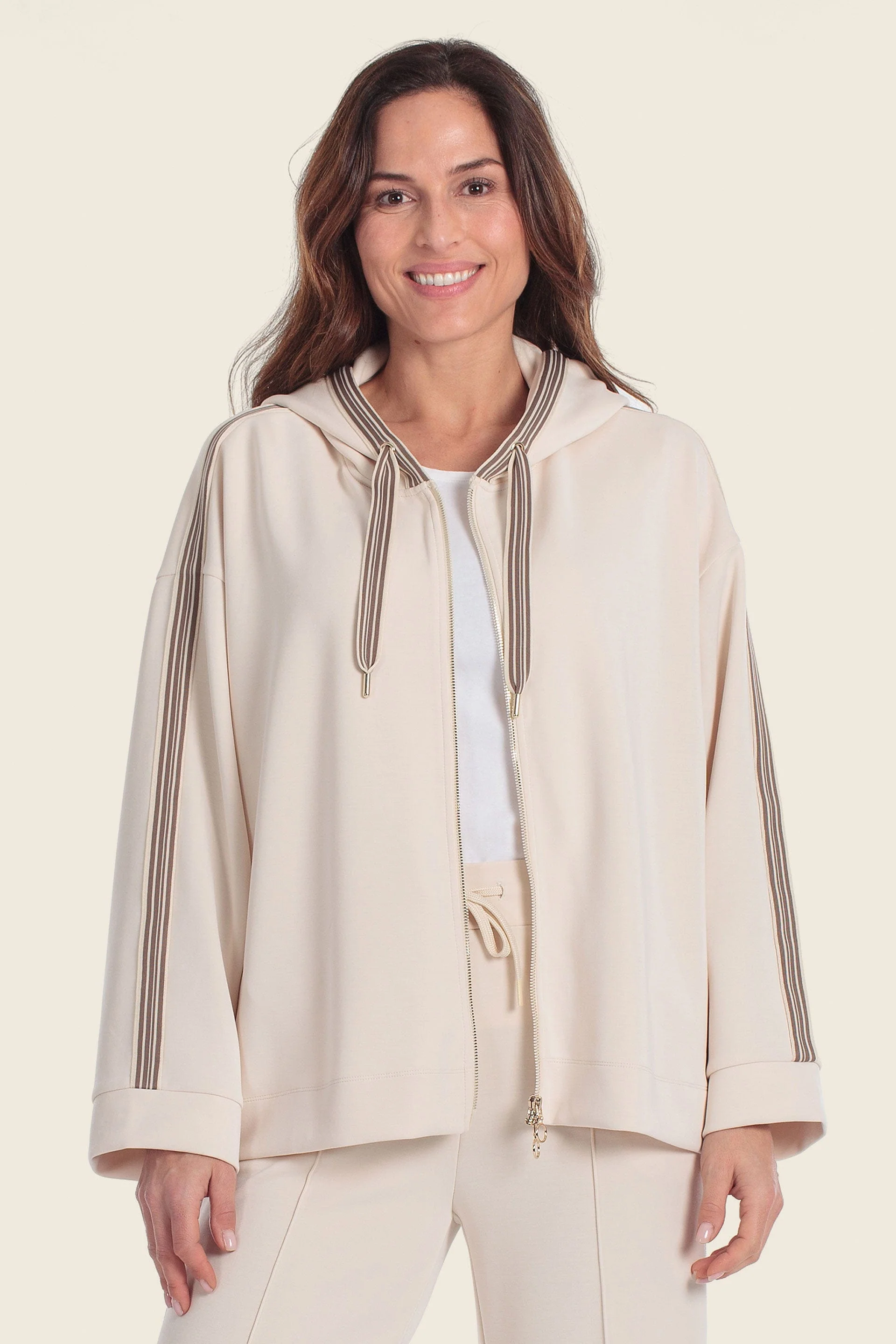 Sportjacke mit Kapuze & Streifen