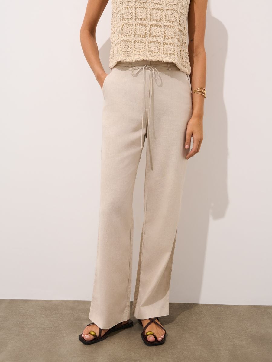 Spodnie z lnu i wiskozy