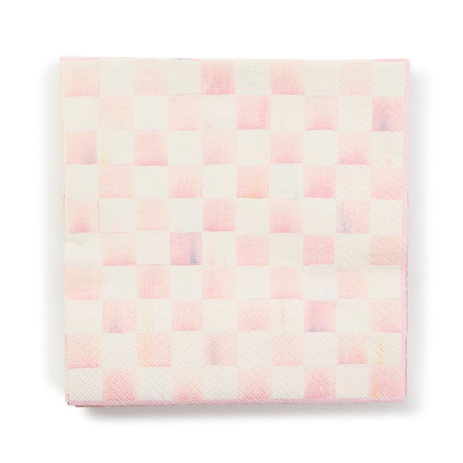 Rosy Check Luncheon Paper Napkins