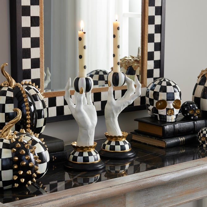 Haunted House Spooky Hand Candle Holders, Set of 2