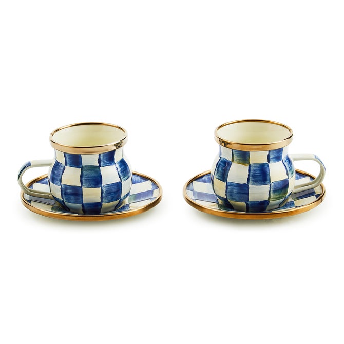 Royal Check Espresso Cup & Saucer Set