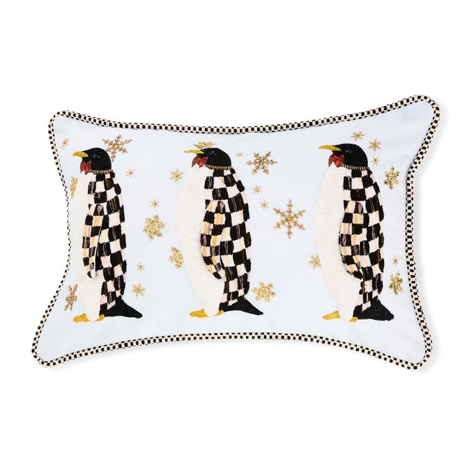 Penguin Parade Throw Pillow