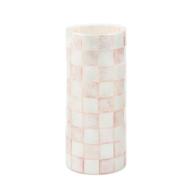 Rosy Check Capiz Small Vase