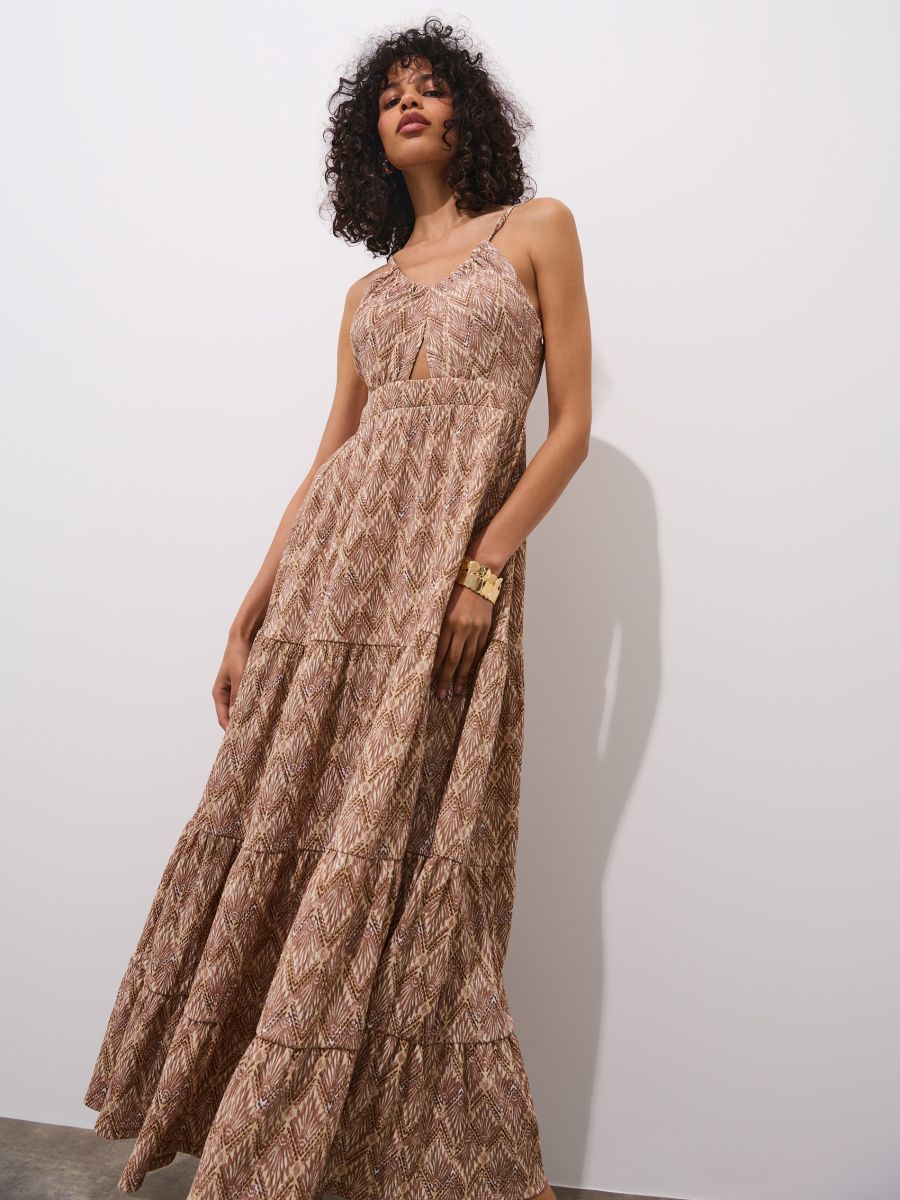 Wzorzysta sukienka maxi