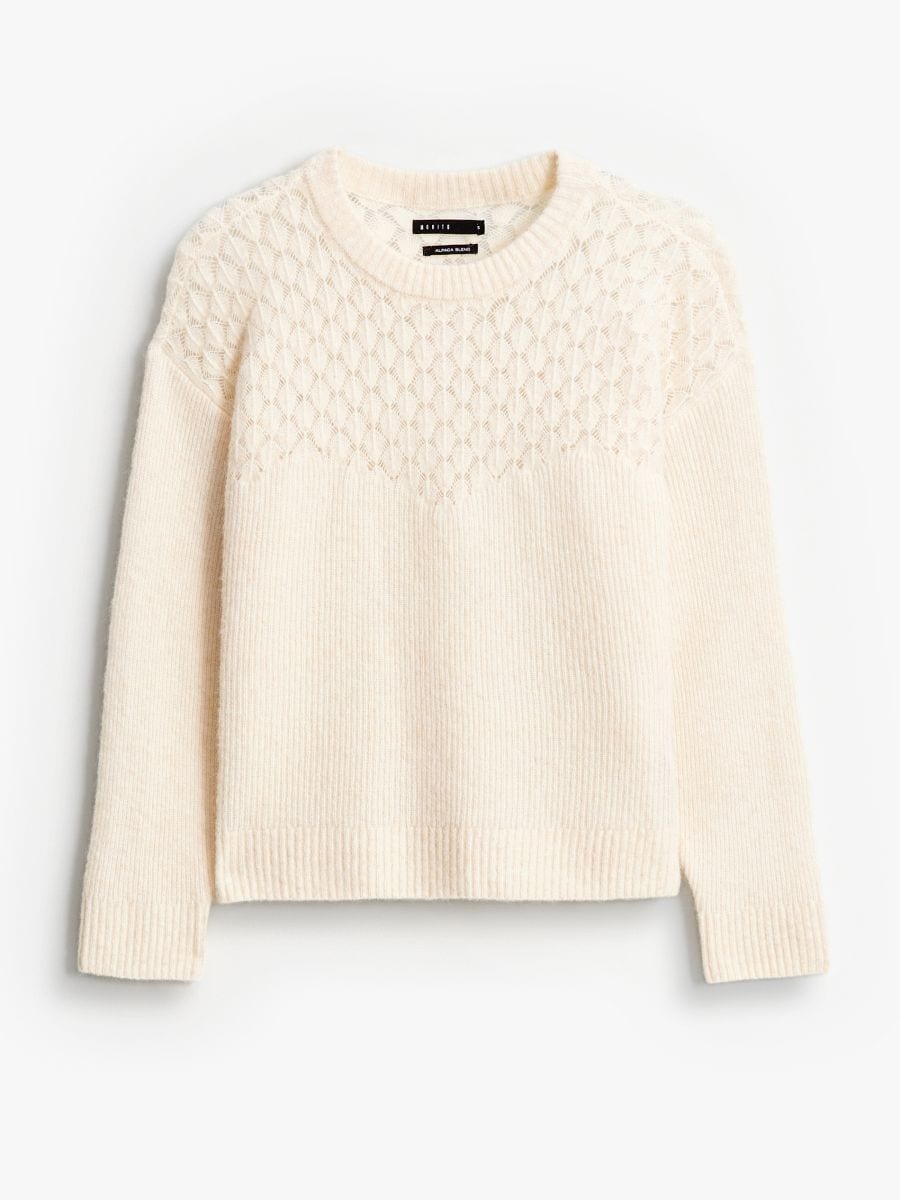 Kremowy sweter z wełną alpaki