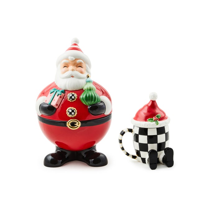 Santa Cookie Jar & Lidded Mug Set