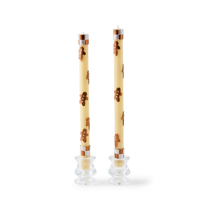 Gingerbread Dinner Candles, Set of 2