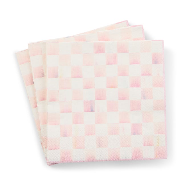 Rosy Check Luncheon Paper Napkins