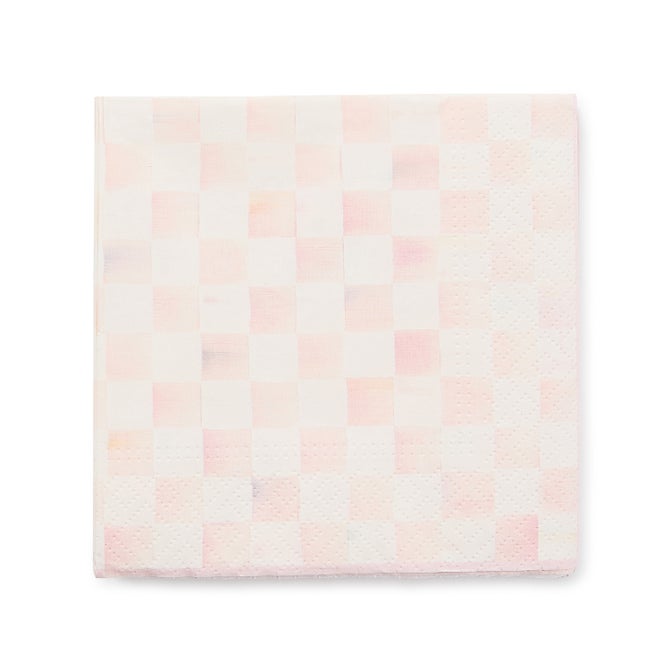 Rosy Check Cocktail Paper Napkins