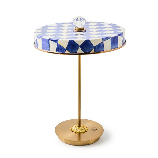 Royal Check LED Rechargeable Disk Table Lamp