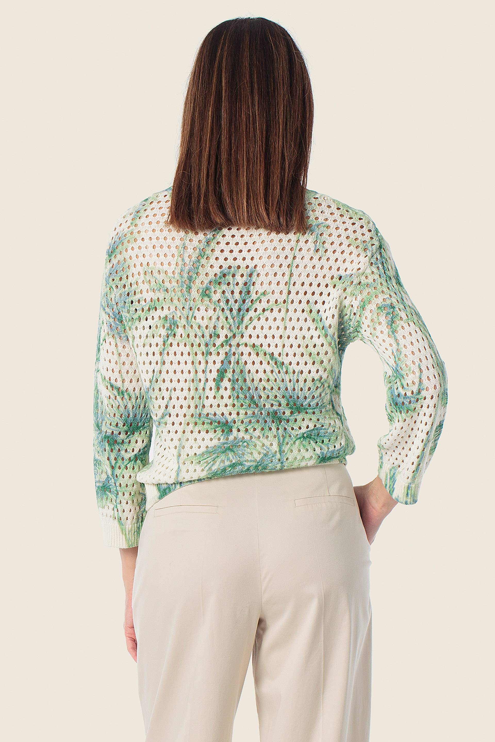 Strickpullover mit Tropen-Muster
