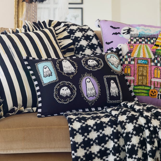 Ghost Family Portraits Lumbar Throw Pillow