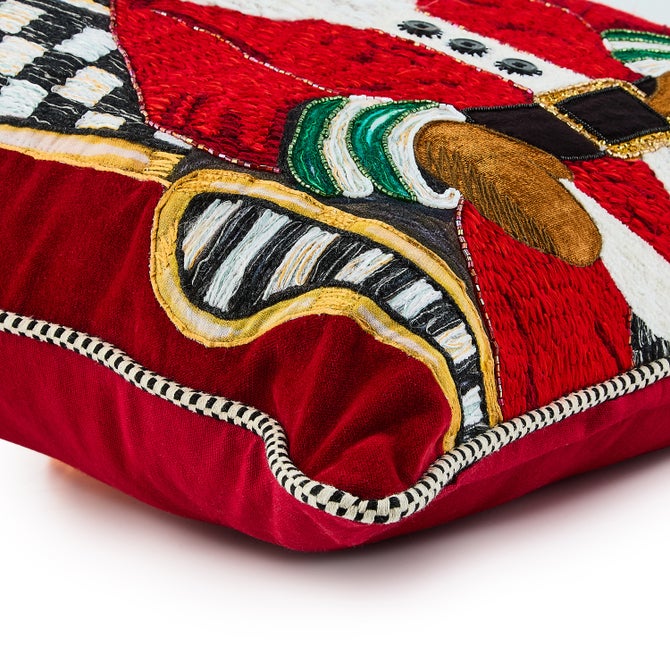 Holiday Black Santa Throw Pillow