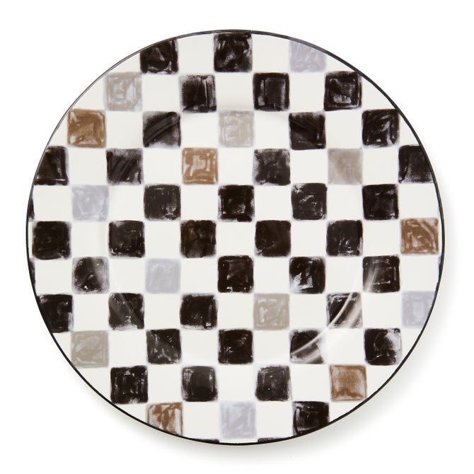 Lilac Check Round Platter
