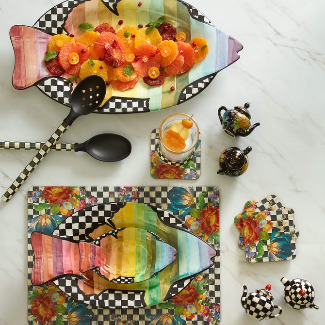 Courtly Flower Market Cork Back Placemats, Set of 4