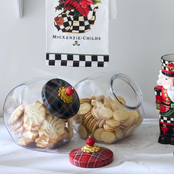 Cookie Jar with Black Tartan Lid