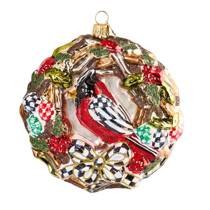 2025 MacKenzie-Childs Wreath Glass Ornament