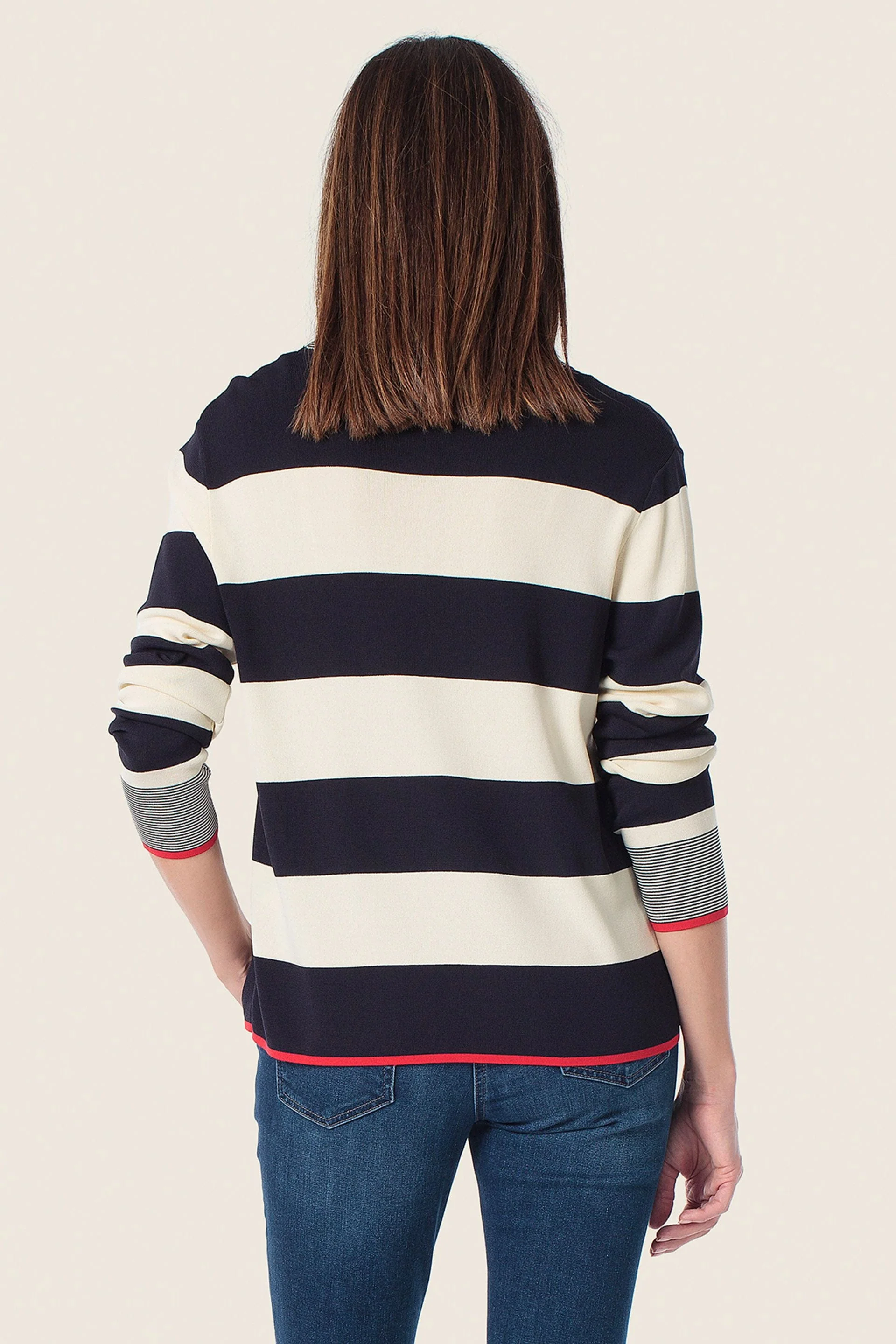 Strickjacke mit breiten Streifen