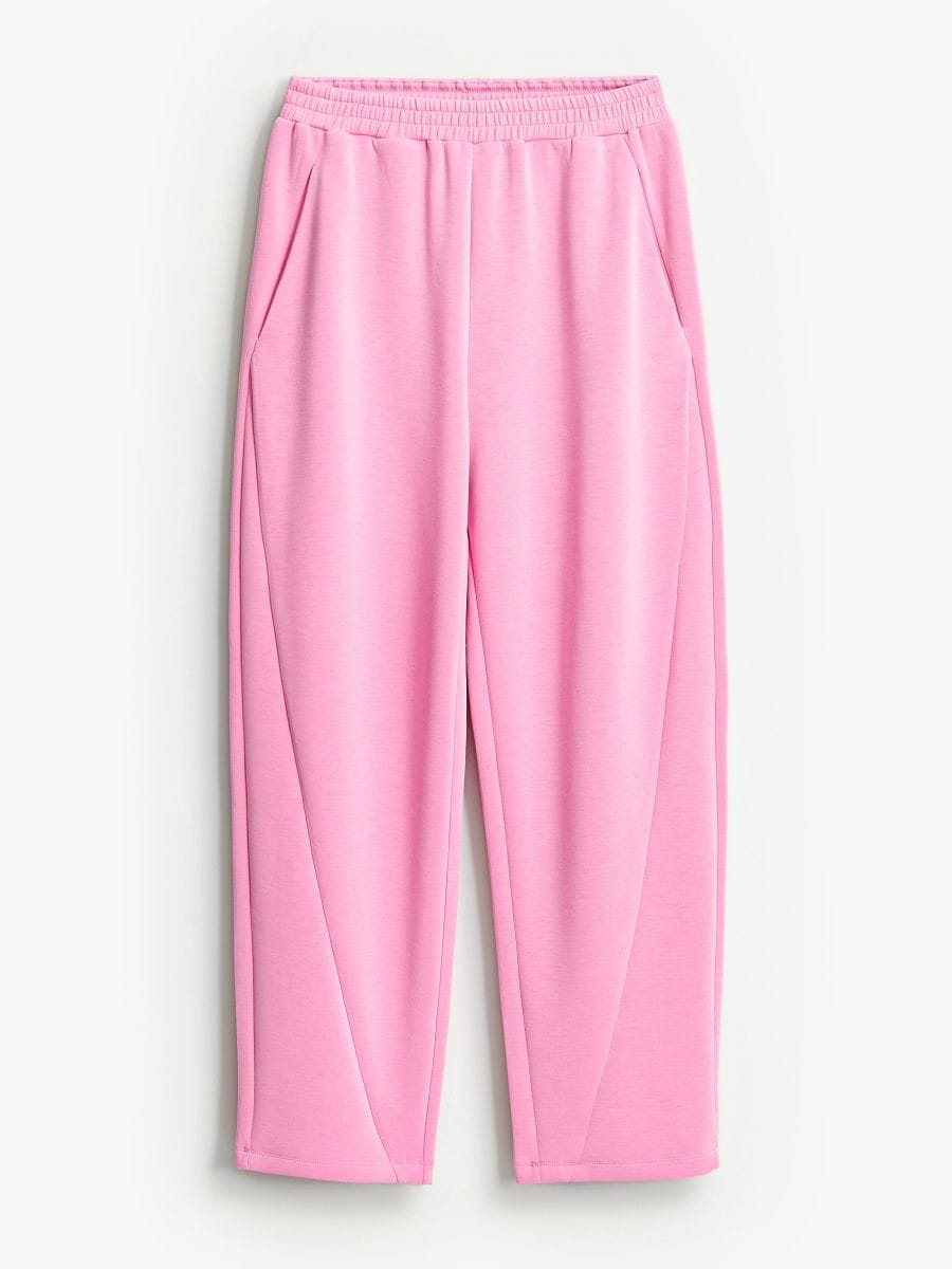 Różowe spodnie dresowe z modalem