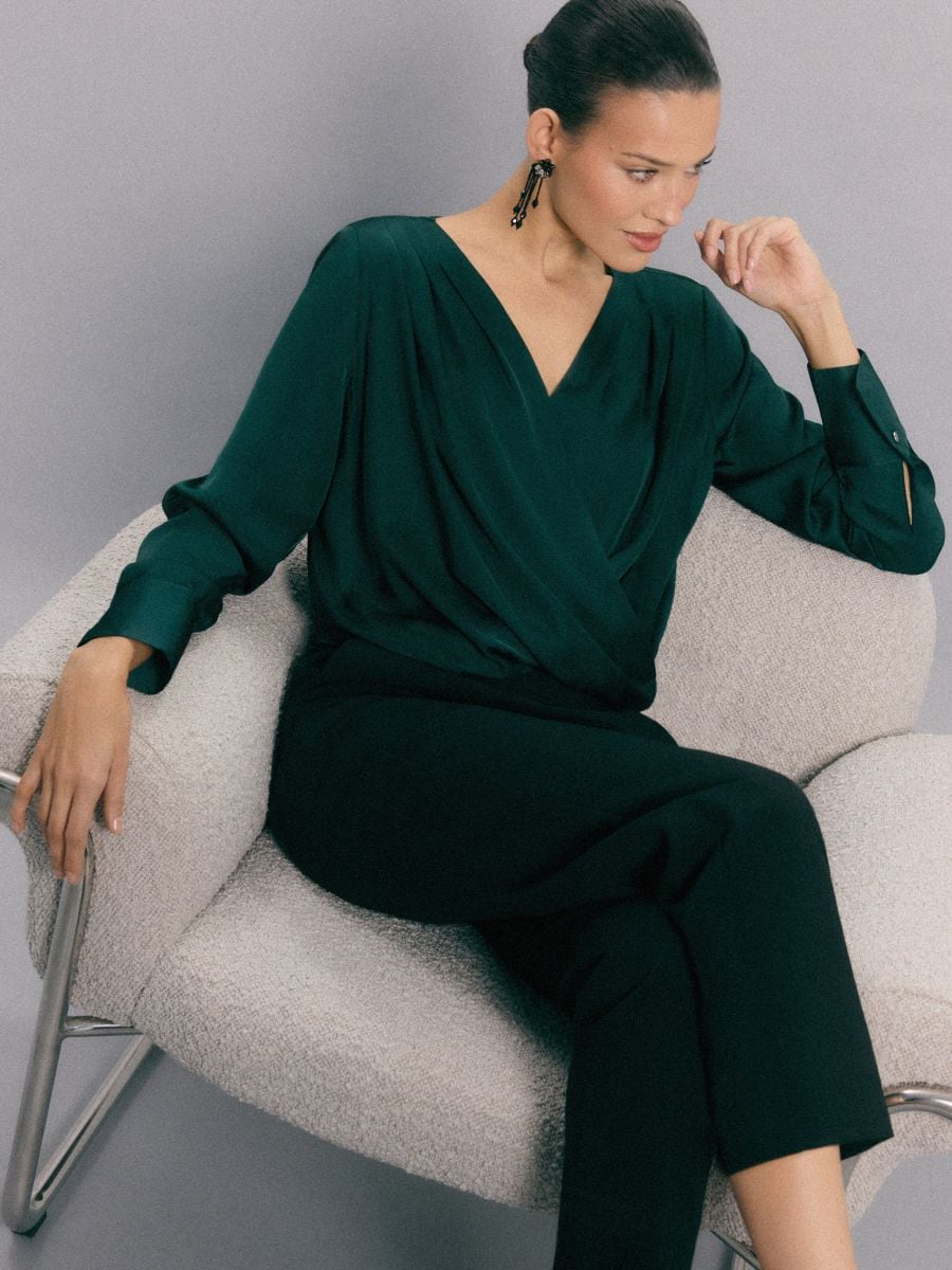 Kopertowa butelkowa bluzka