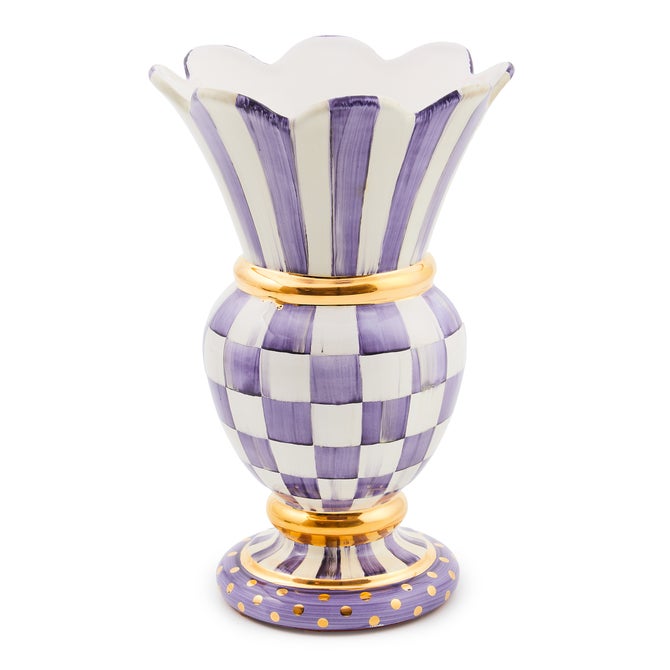 Plum Check Ceramic Great Vase