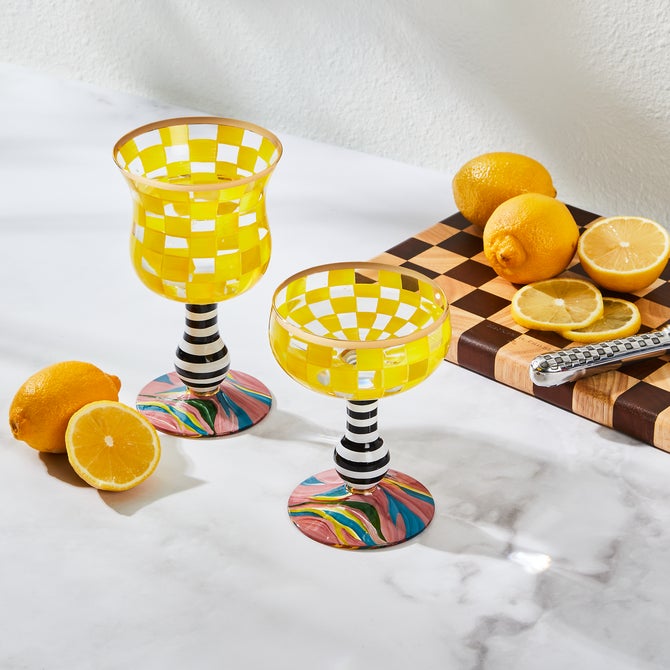 Carnival Yellow Wine Glass